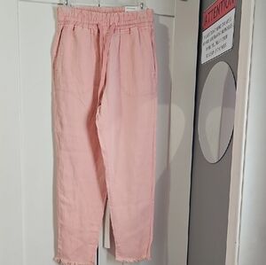 Zara Pink Raw Hem Trousers